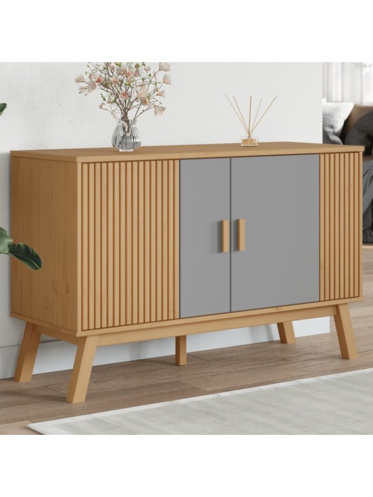 Kumode olden, pelēka, brūna, 114x43x73,5 cm, priedes masīvkoks