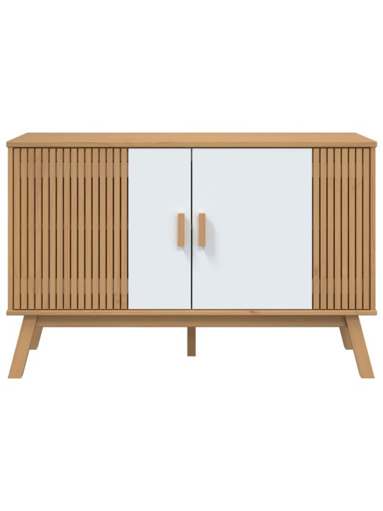 Kumode olden, brūna, balta, 114x43x73,5 cm, priedes masīvkoks