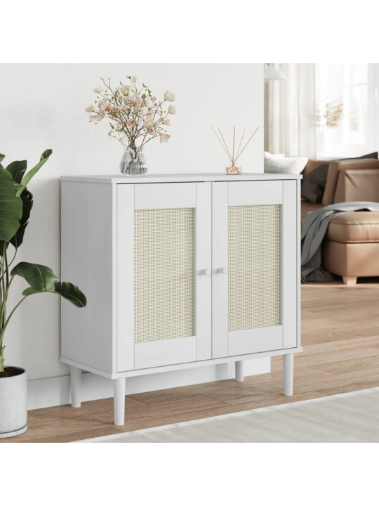 Kumode SENJA, balta, 80x35x80 cm, priedes masīvkoks