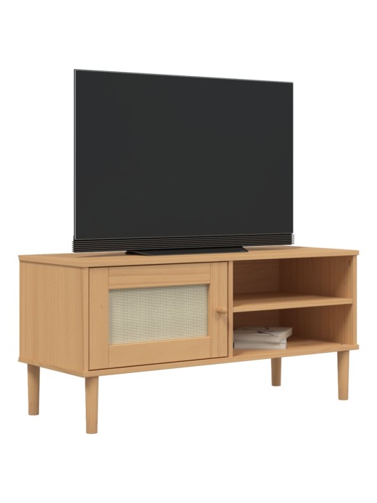 Tv skapītis senja, brūns, 106x40x49 cm, priedes masīvkoks