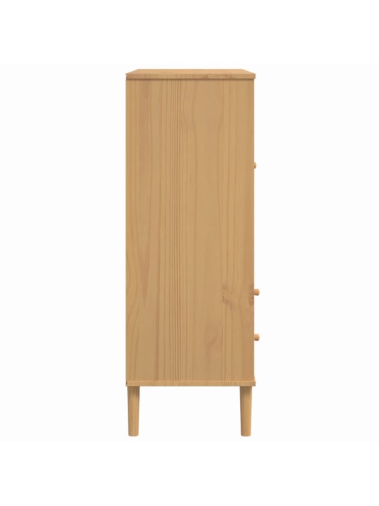Kumode senja, brūna, 90x40x112 cm, priedes masīvkoks