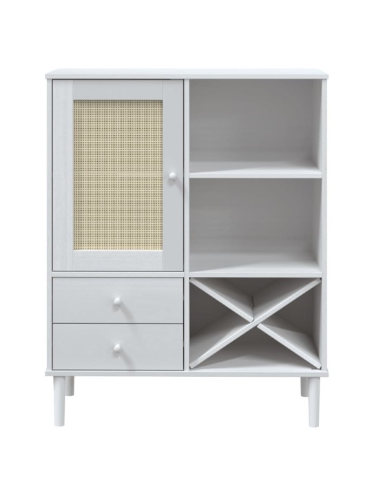 Kumode senja, balta, 90x40x112 cm, priedes masīvkoks