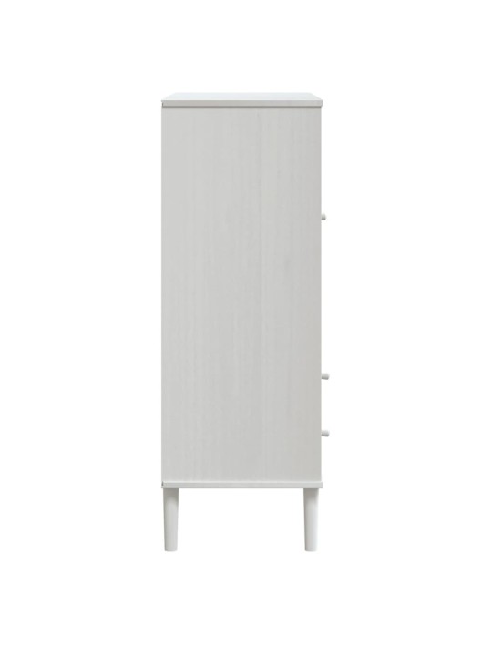Kumode senja, balta, 90x40x112 cm, priedes masīvkoks