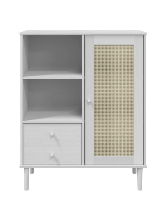 Kumode senja, balta, 90x40x112 cm, priedes masīvkoks