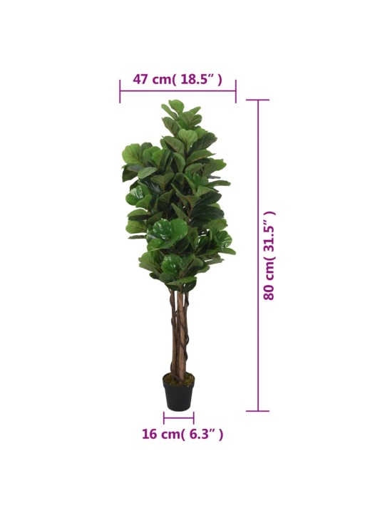 Mākslīgais vīģes koks, 96 lapas, 80 cm, zaļš