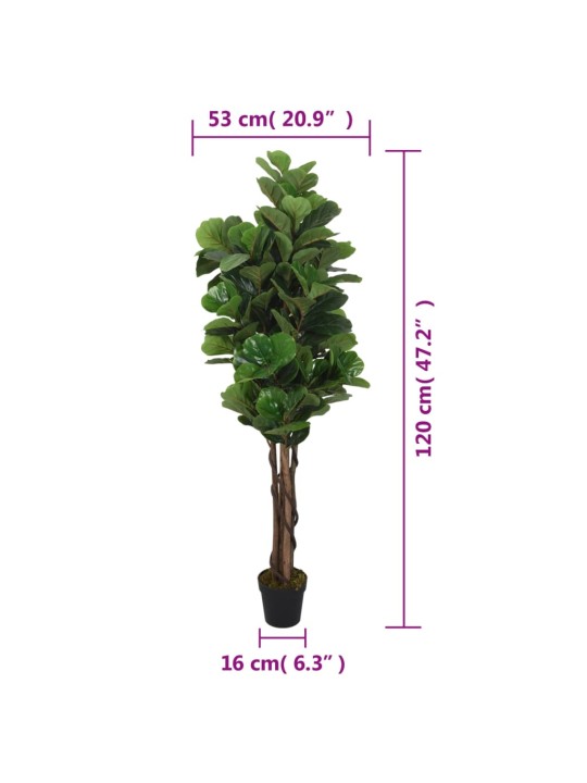 Mākslīgais vīģes koks, 134 lapas, 120 cm, zaļš