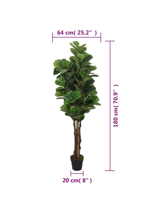 Mākslīgais vīģes koks, 232 lapas, 180 cm, zaļš