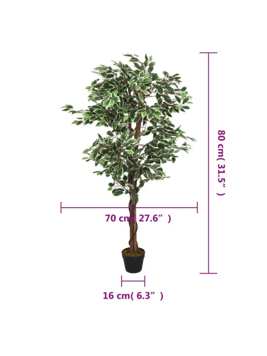 Mākslīgais fikuss, 378 lapas, 80 cm, zaļš