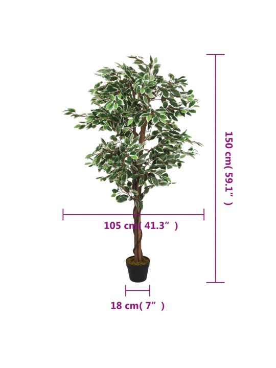 Mākslīgais fikuss, 756 lapas, 150 cm, zaļš