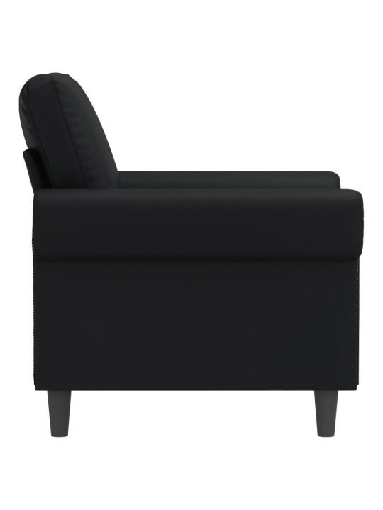 Atpūtas krēsls, melns, 60 cm, mākslīgā āda