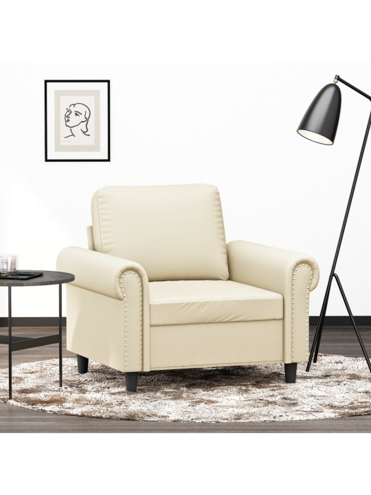 Atpūtas krēsls, krēmkrāsas, 60 cm, mākslīgā āda