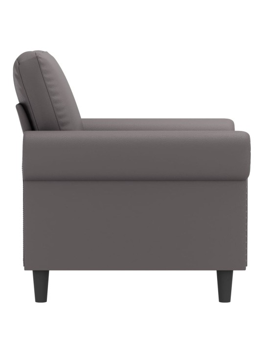 Atpūtas krēsls, pelēks, 60 cm, mākslīgā āda
