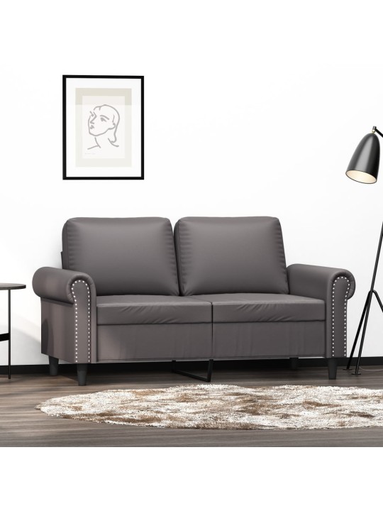 Divvietīgs dīvāns, pelēks, 120 cm, mākslīgā āda