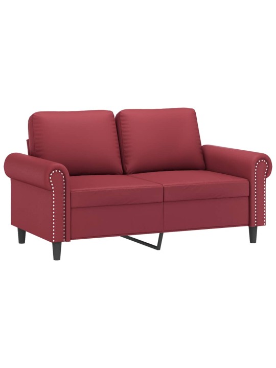 Divvietīgs dīvāns, vīnsarkans, 120 cm, mākslīgā āda