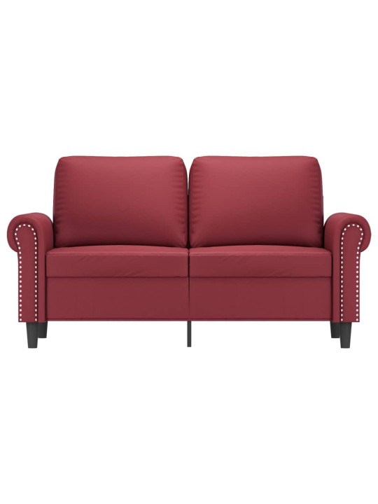 Divvietīgs dīvāns, vīnsarkans, 120 cm, mākslīgā āda