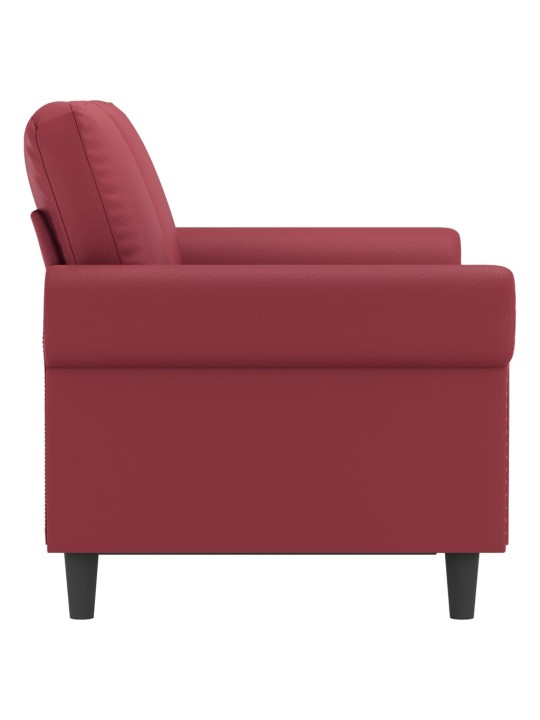 Divvietīgs dīvāns, vīnsarkans, 120 cm, mākslīgā āda