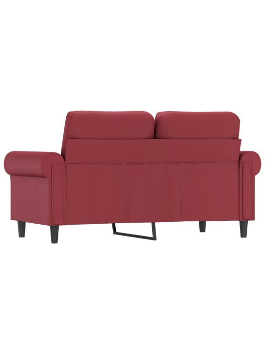 Divvietīgs dīvāns, vīnsarkans, 120 cm, mākslīgā āda