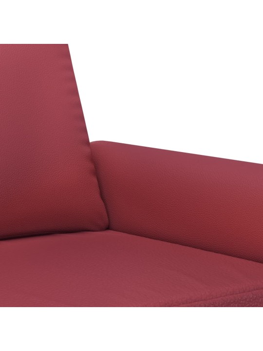 Divvietīgs dīvāns, vīnsarkans, 120 cm, mākslīgā āda