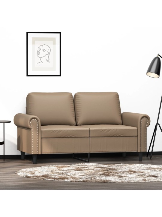 Divvietīgs dīvāns, kapučīno krāsa, 120 cm, mākslīgā āda