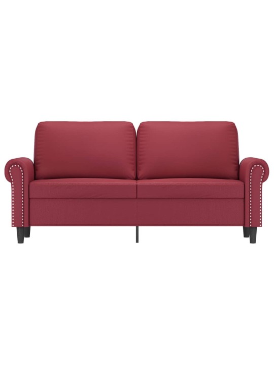 Divvietīgs dīvāns, vīnsarkans, 140 cm, mākslīgā āda