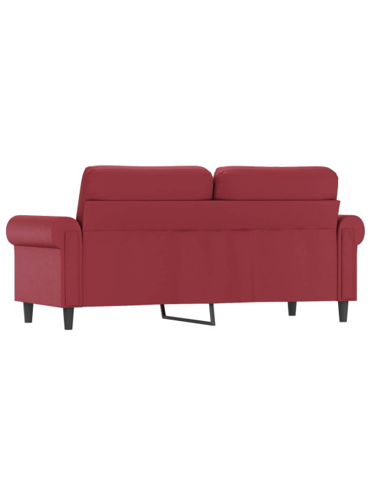 Divvietīgs dīvāns, vīnsarkans, 140 cm, mākslīgā āda
