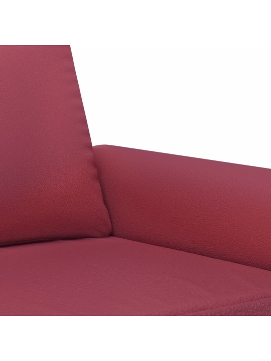 Divvietīgs dīvāns, vīnsarkans, 140 cm, mākslīgā āda