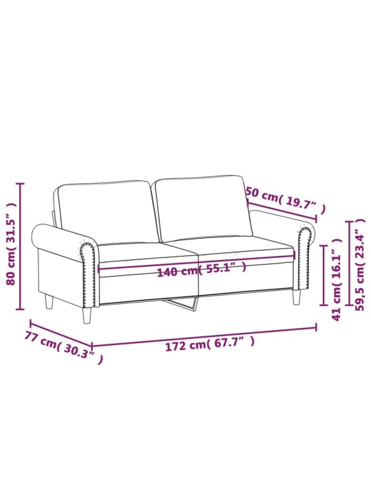 Divvietīgs dīvāns, vīnsarkans, 140 cm, mākslīgā āda