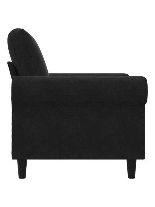 Atpūtas krēsls, melns, 60 cm, samts
