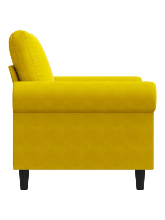 Atpūtas krēsls, dzeltens, 60 cm, samts