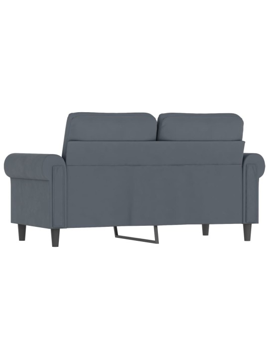 Divvietīgs dīvāns, tumši pelēks, 120 cm, samts