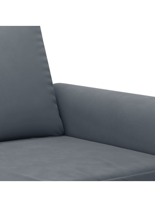 Divvietīgs dīvāns, tumši pelēks, 120 cm, samts