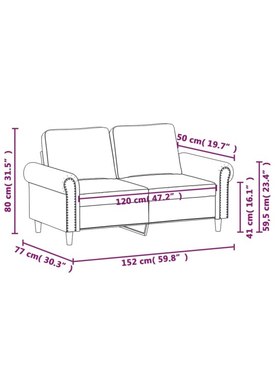 Divvietīgs dīvāns, tumši pelēks, 120 cm, samts