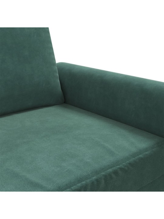 Divvietīgs dīvāns, tumši zaļš, 120 cm, samts