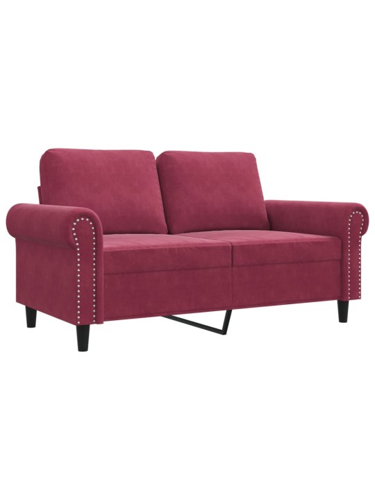 Divvietīgs dīvāns, vīnsarkans, 120 cm, samts