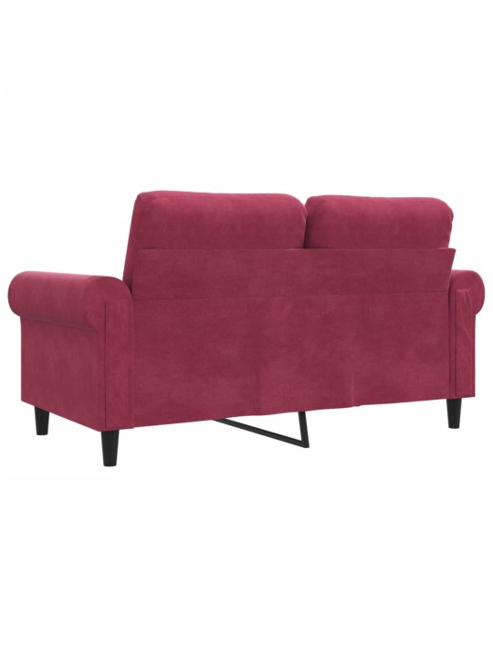 Divvietīgs dīvāns, vīnsarkans, 120 cm, samts