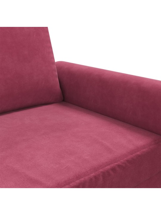 Divvietīgs dīvāns, vīnsarkans, 120 cm, samts