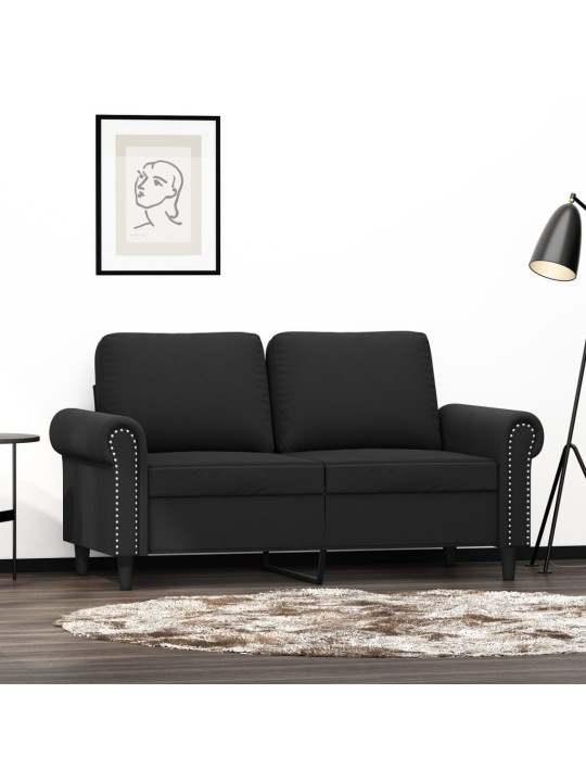 Divvietīgs dīvāns, melns, 120 cm, samts