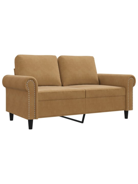 Divvietīgs dīvāns, brūns, 120 cm, samts