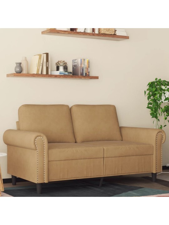Divvietīgs dīvāns, brūns, 120 cm, samts
