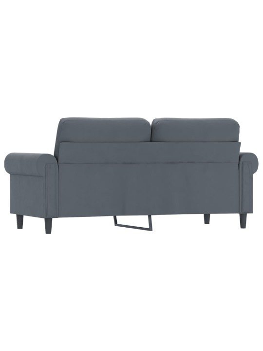 Divvietīgs dīvāns, tumši pelēks, 140 cm, samts