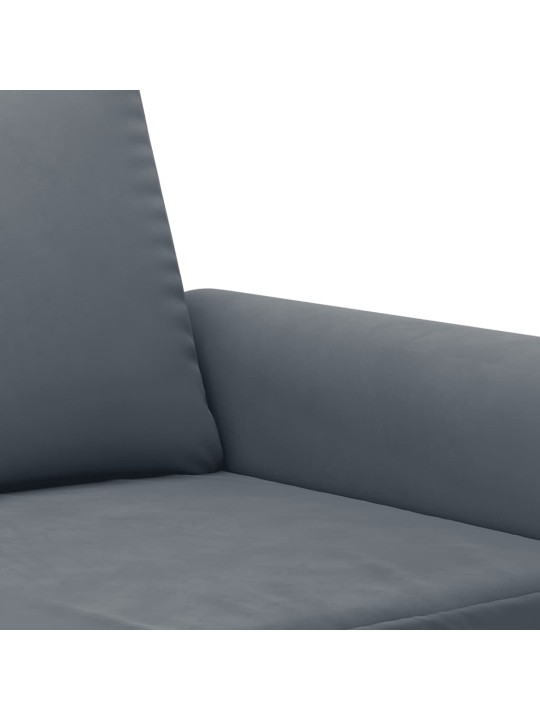 Divvietīgs dīvāns, tumši pelēks, 140 cm, samts