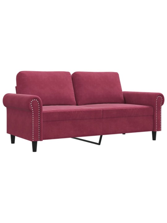 Divvietīgs dīvāns, vīnsarkans samts, 140 cm