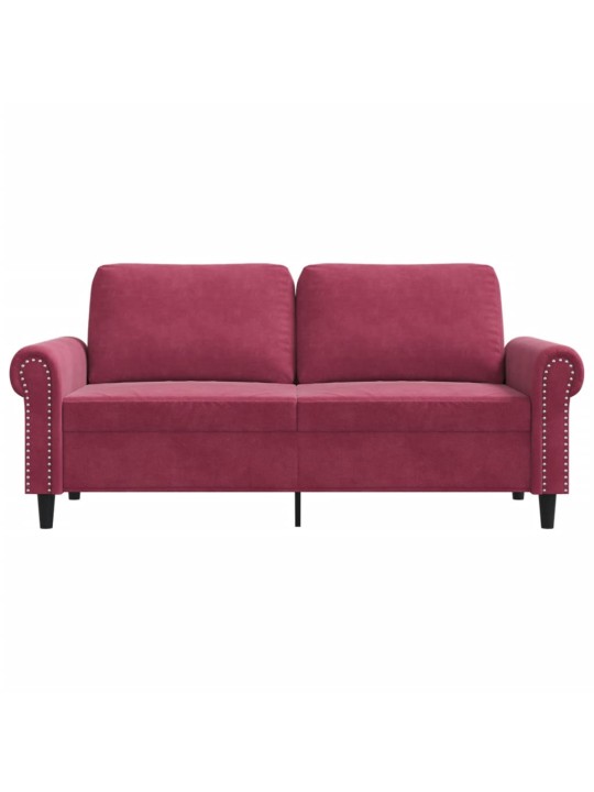 Divvietīgs dīvāns, vīnsarkans samts, 140 cm