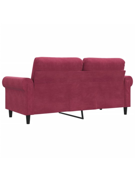 Divvietīgs dīvāns, vīnsarkans samts, 140 cm