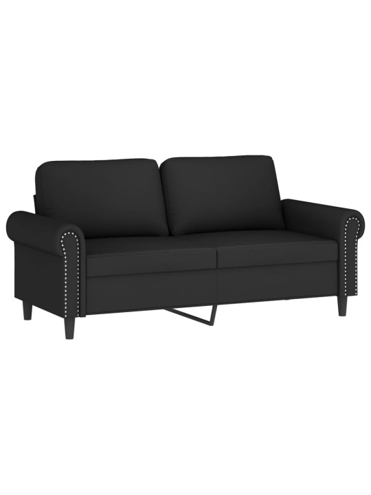 Divvietīgs dīvāns, melns, 140 cm, samts