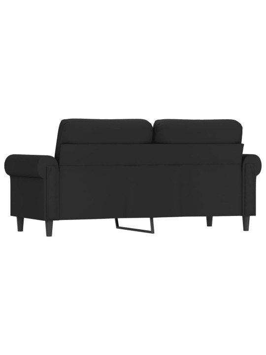 Divvietīgs dīvāns, melns, 140 cm, samts