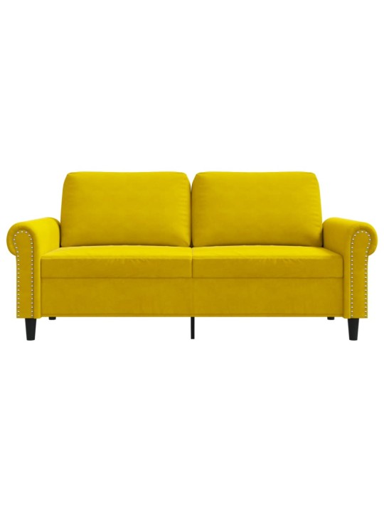 Divvietīgs dīvāns, dzeltens, 140 cm, samts