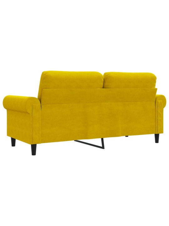 Divvietīgs dīvāns, dzeltens, 140 cm, samts