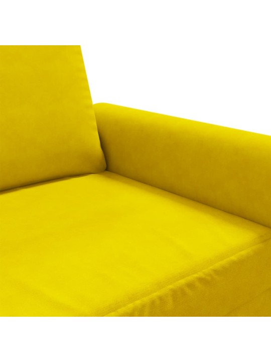 Divvietīgs dīvāns, dzeltens, 140 cm, samts