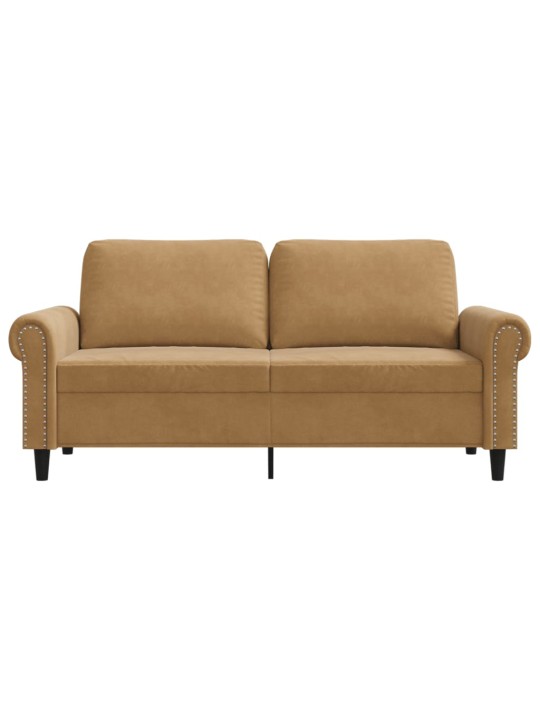 Divvietīgs dīvāns, brūns, 140 cm, samts